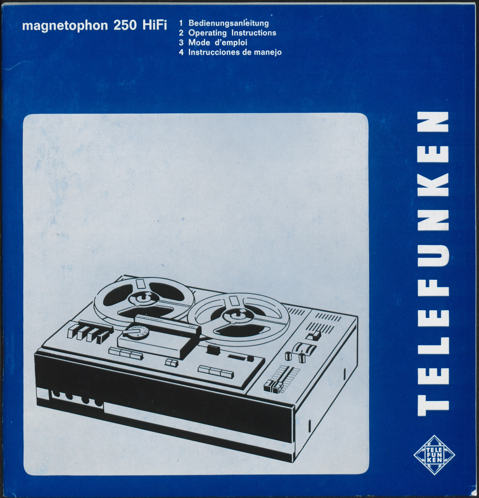Bedienungsanleitung: Bedienungsanleitung Telefunken magnetophon 250 HiFi (Stiftung Deutsches Technikmuseum Berlin CC0)