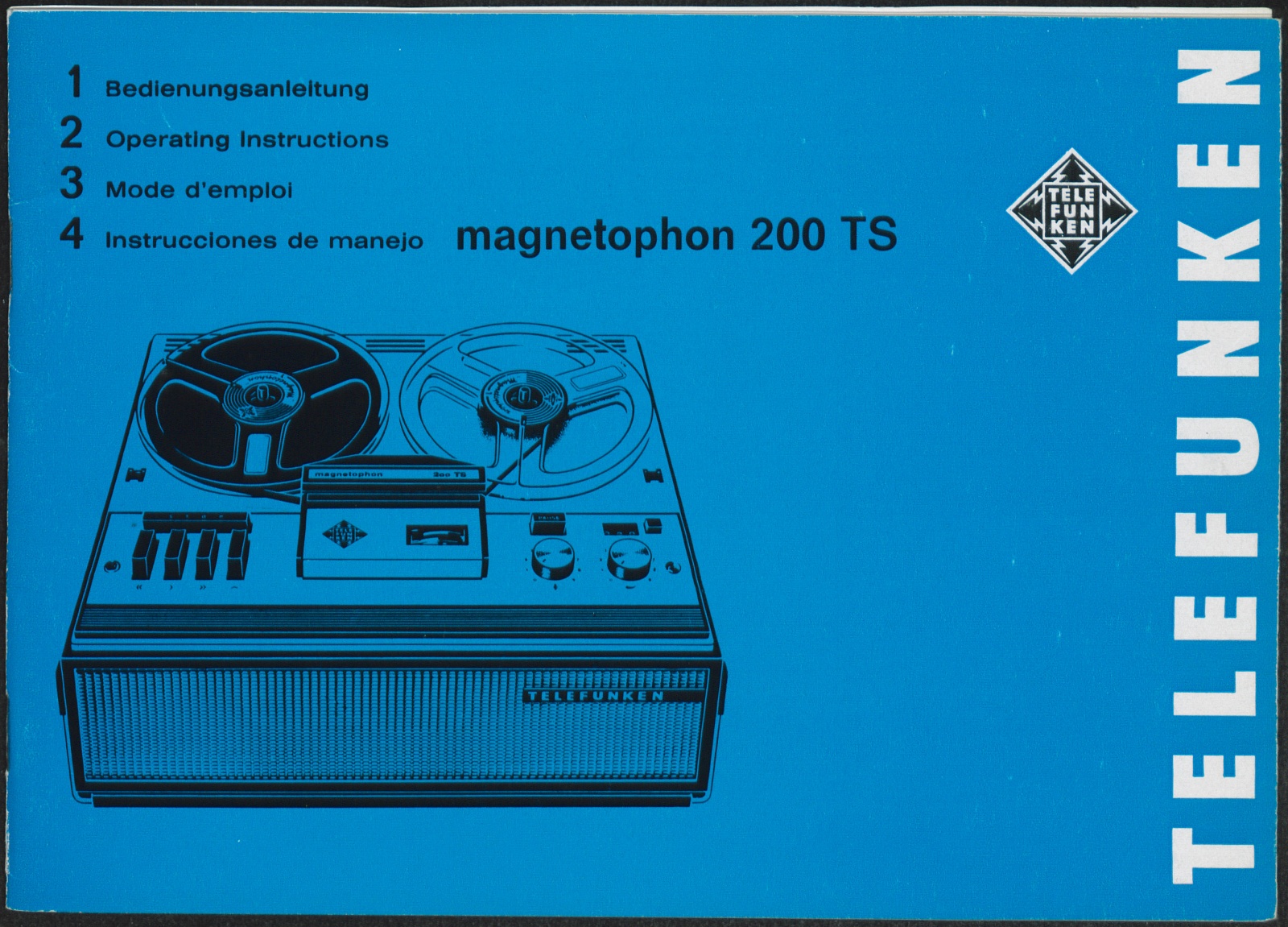 Bedienungsanleitung: Bedienungsanleitung Telefunken magnetophon 200 TS (Stiftung Deutsches Technikmuseum Berlin CC0)