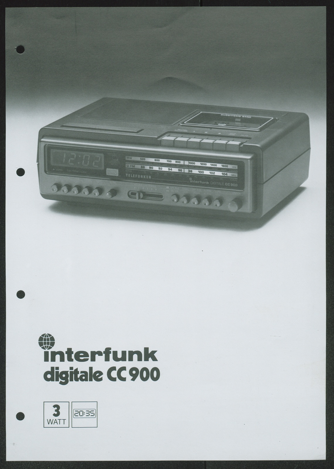 Werbeprospekt: Telefunken interfunk digitale CC900 (Stiftung Deutsches Technikmuseum Berlin CC0)
