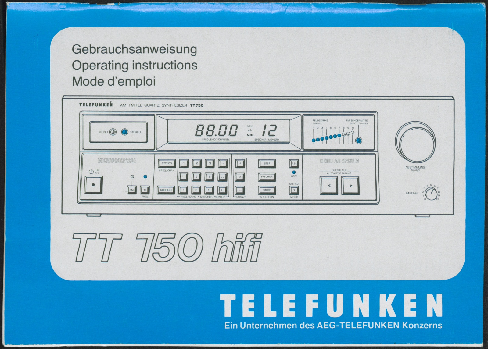 Bedienungsanleitung: Gebrauchsanweisung Telefunken TT750 hifi (Stiftung Deutsches Technikmuseum Berlin CC0)
