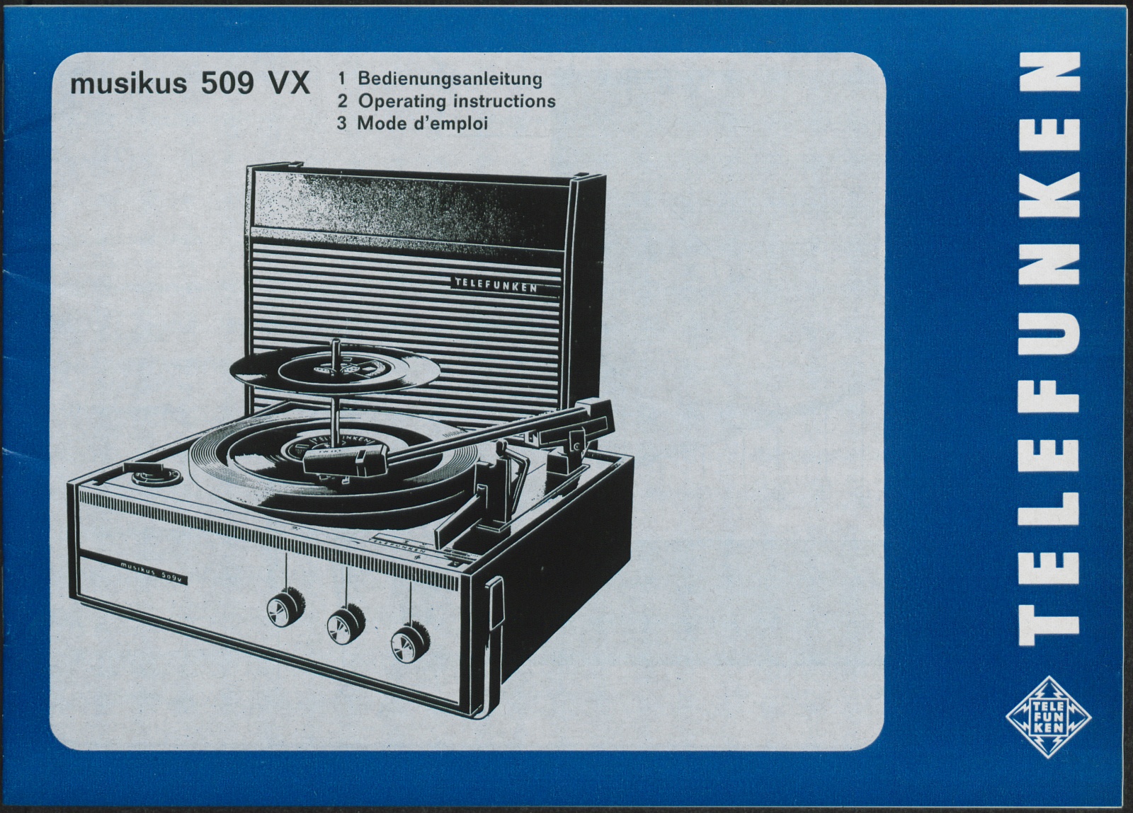 Bedienungsanleitung: Bedienungsanleitung für musikus 509 VX (Stiftung Deutsches Technikmuseum Berlin CC0)