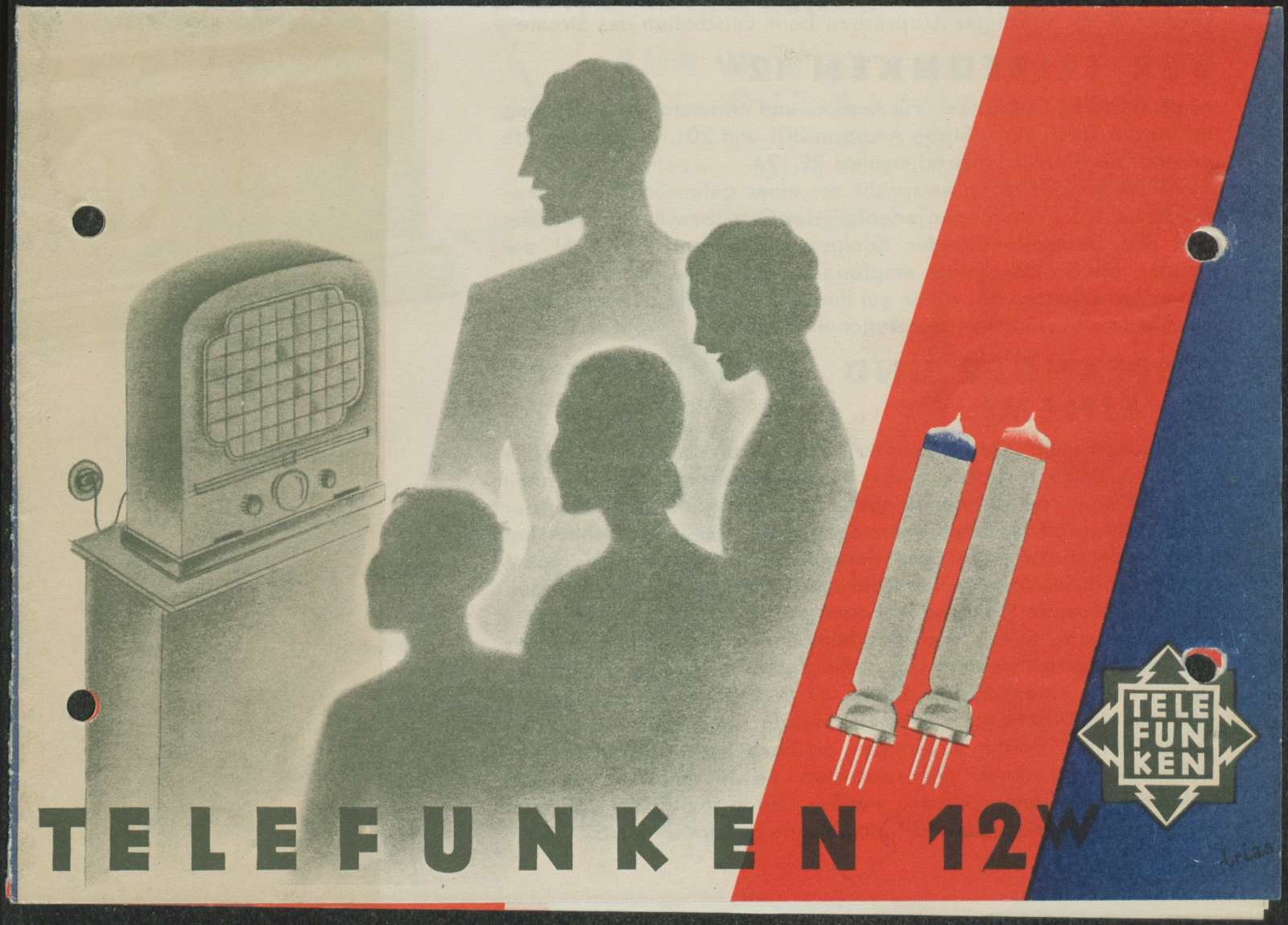 Werbeprospekt: Telefunken 12 W (Stiftung Deutsches Technikmuseum Berlin CC0)