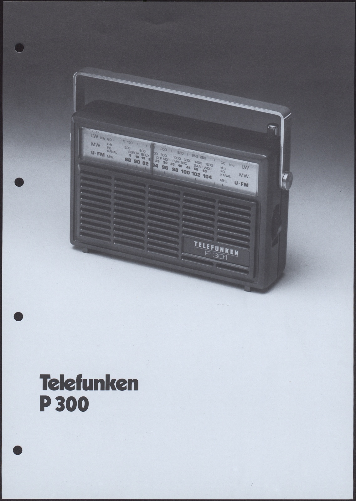 Werbeprospekt: Telefunken P 300 (Stiftung Deutsches Technikmuseum Berlin CC0)