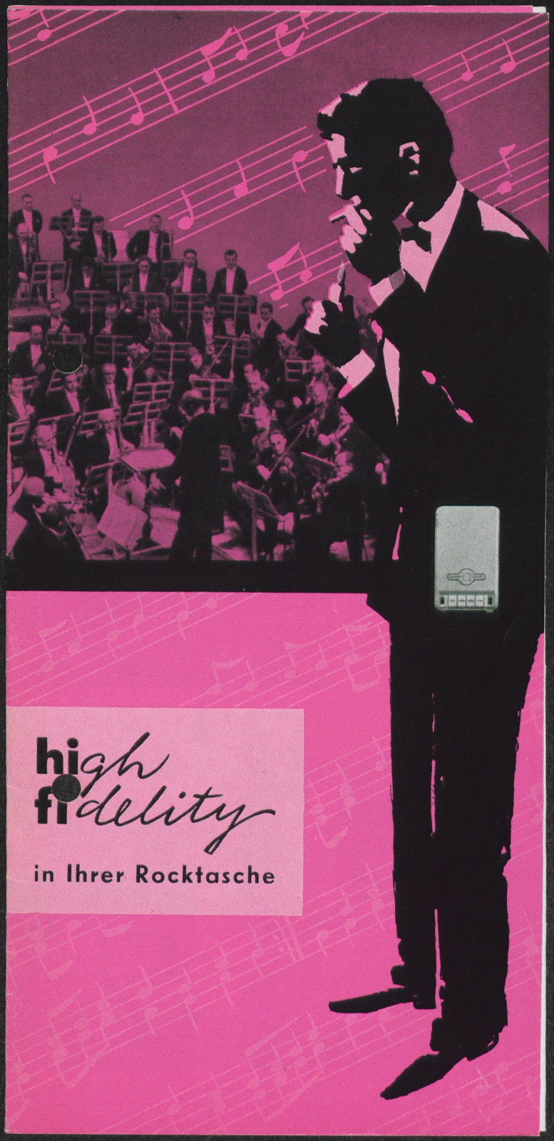 Werbeprospekt: high fidelity in Ihrer Rocktasche (Stiftung Deutsches Technikmuseum Berlin CC0)