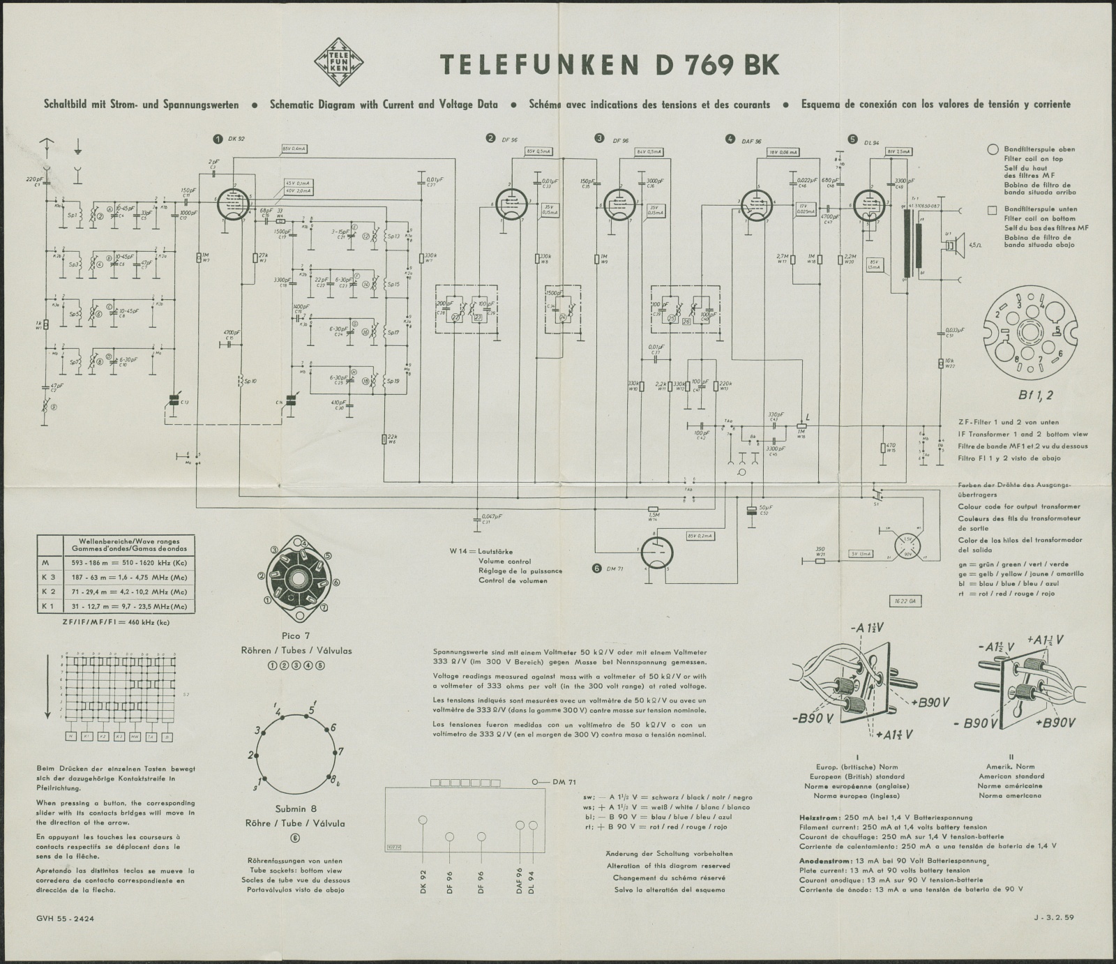 Schaltbild: D 769 BK (Stiftung Deutsches Technikmuseum Berlin CC0)