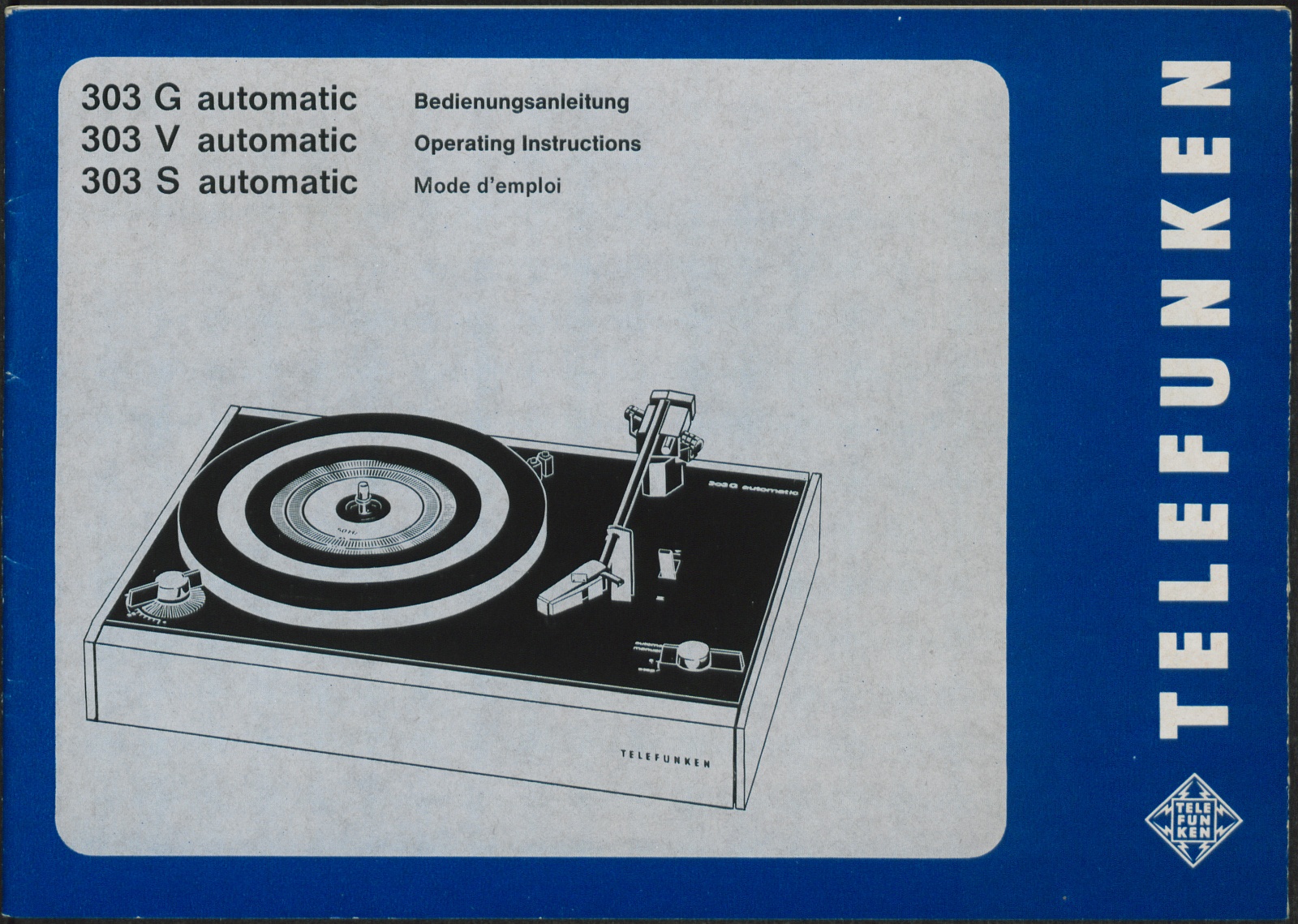 Bedienungsanleitung: Telefunken 303 G, V, S automatic (Stiftung Deutsches Technikmuseum Berlin CC0)