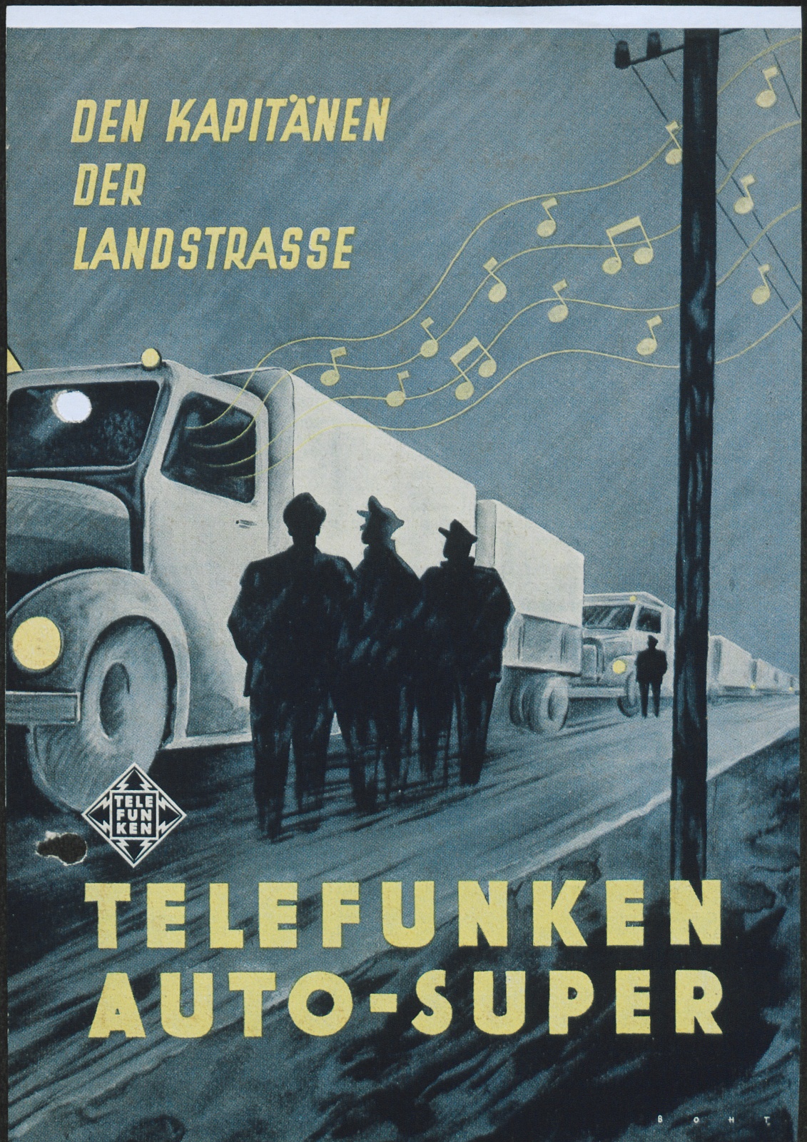 Werbeblatt: Den Kapitänen der Landstrasse Telefunken Auto-Super (Stiftung Deutsches Technikmuseum Berlin CC0)