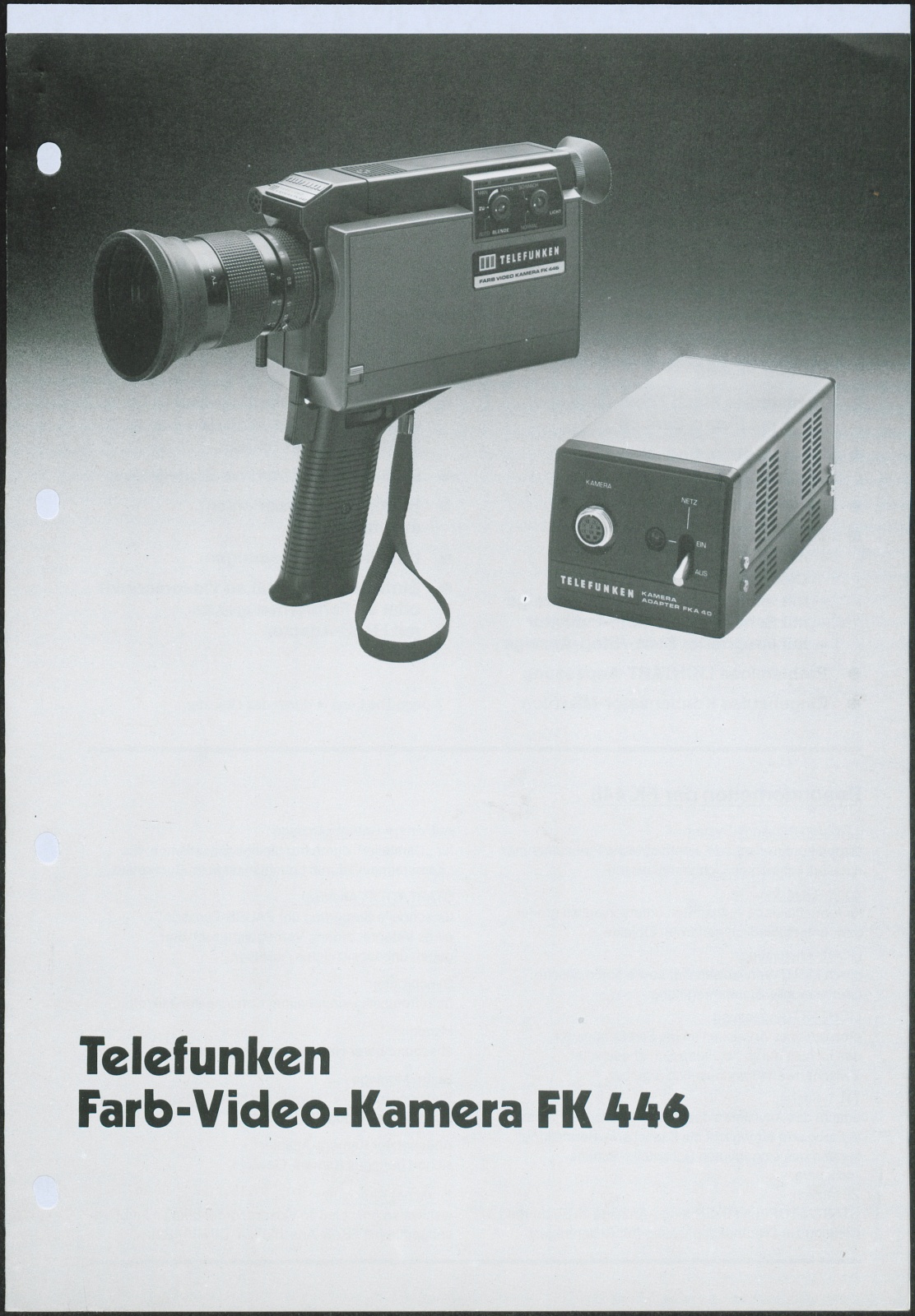 Bedienungsanleitung: Telefunken Farb Video Kamera FK 446 (Stiftung Deutsches Technikmuseum Berlin CC0)