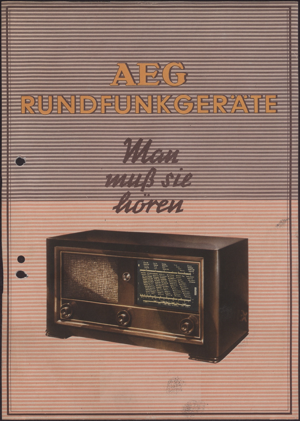 Werbeblatt: AEG Rundfunkgeräte Man muß sie hören (Stiftung Deutsches Technikmuseum Berlin CC0)