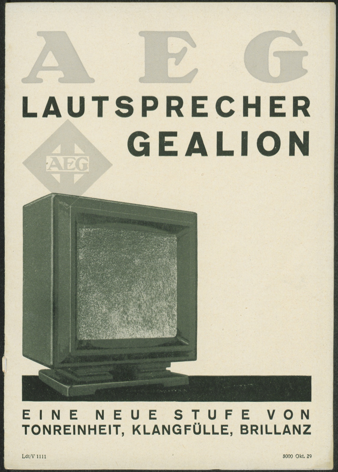 Bedienungsanleitung: AEG Lautsprecher Gealion (Stiftung Deutsches Technikmuseum Berlin CC0)