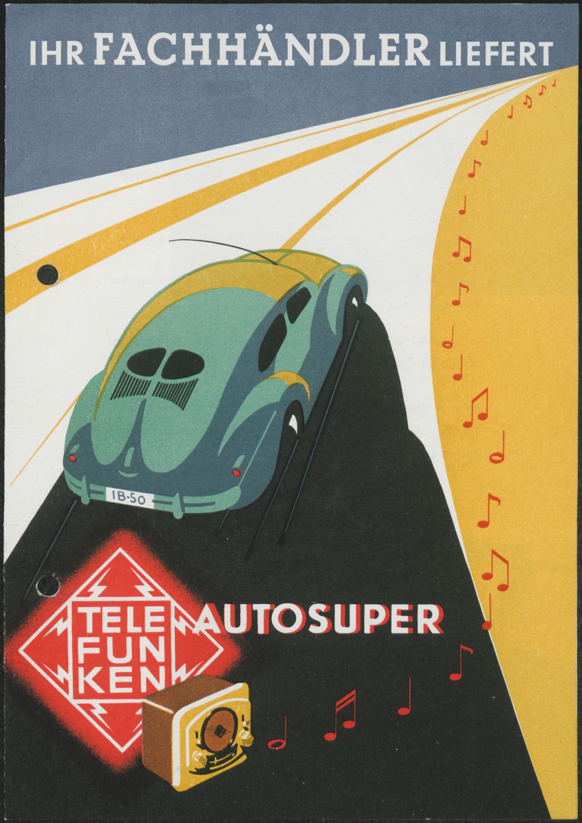 Werbeprospekt: Ihr Fachhändler liefert Telefunken Autosuper (Stiftung Deutsches Technikmuseum Berlin CC0)
