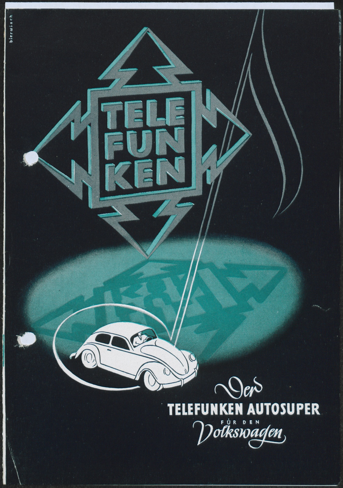 Werbeprospekt: Der Telefunken Autosuper für den Volkswagen (Stiftung Deutsches Technikmuseum Berlin CC0)