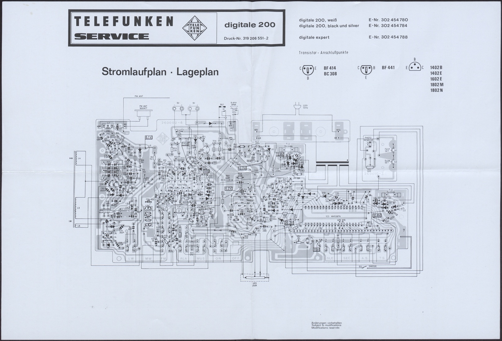 Schaltbild: Telefunken digitale 200 (Stiftung Deutsches Technikmuseum Berlin CC0)