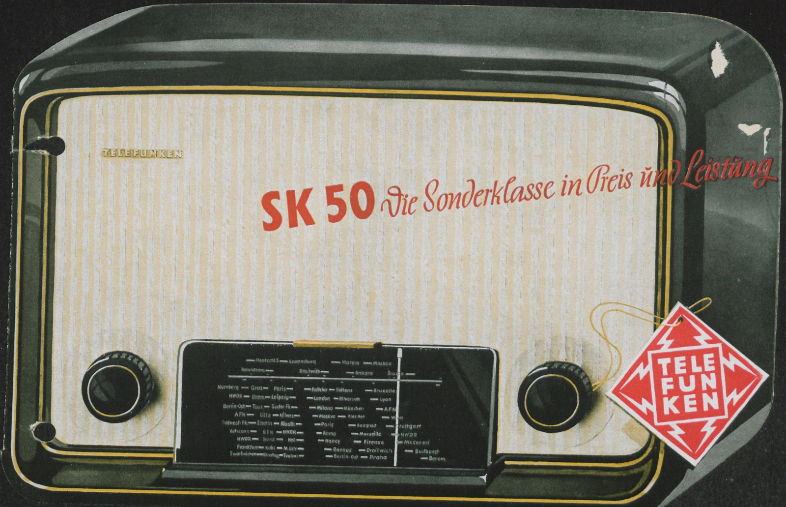 Werbeprospekt: Telefunken SK 50 : Die Sonderklasse in Preis und Leistung (Stiftung Deutsches Technikmuseum Berlin CC0)