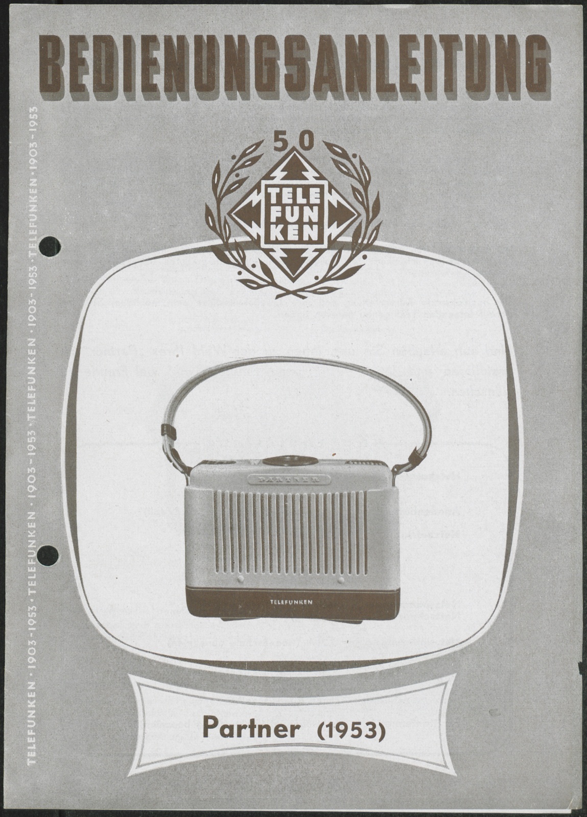 Bedienungsanleitung: Bedienungsanleitung Telefunken Partner (1953) (Stiftung Deutsches Technikmuseum Berlin CC0)