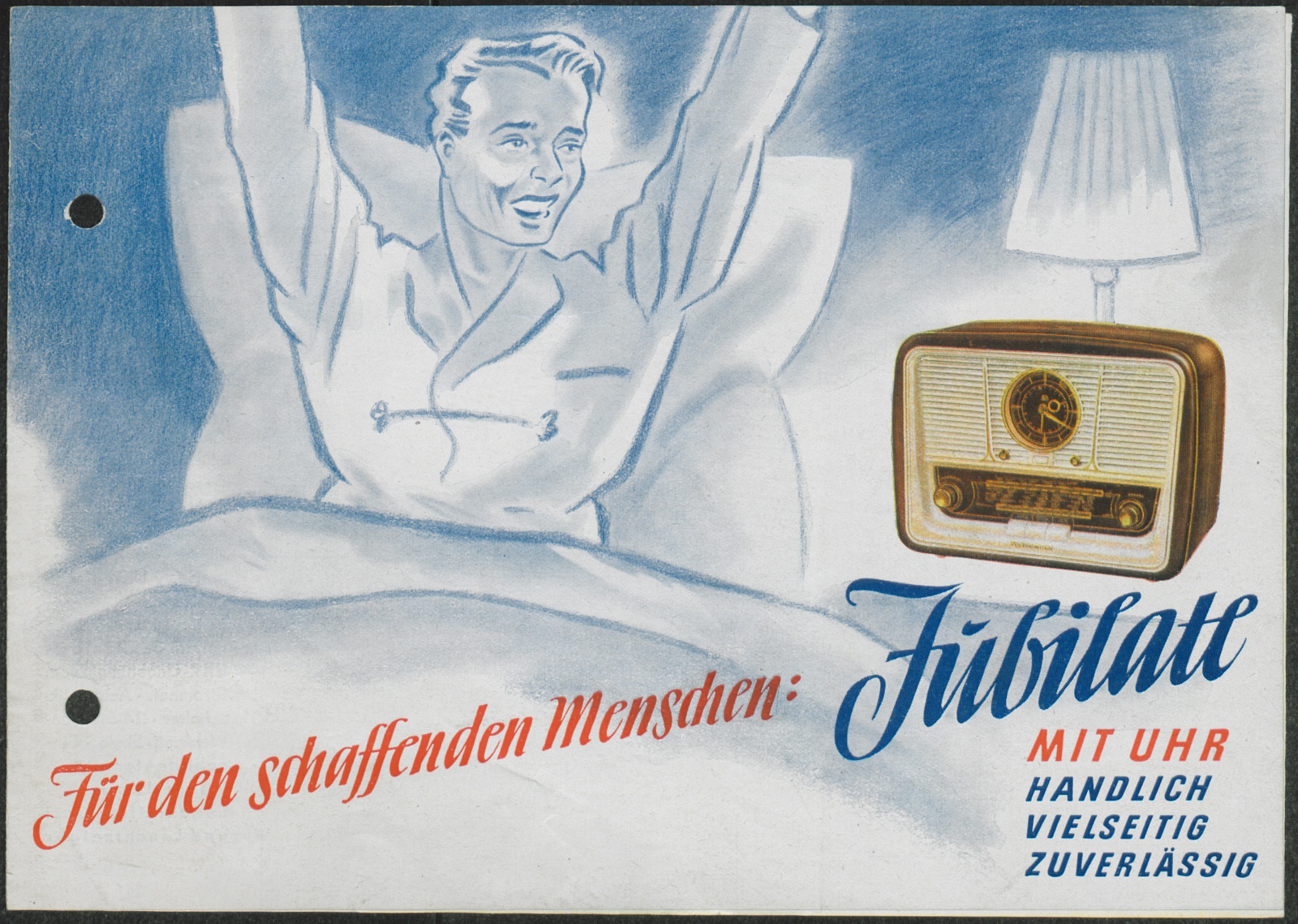 Werbeprospekt: Für den schaffenden Menschen : Jubilate mit Uhr (Stiftung Deutsches Technikmuseum Berlin CC0)