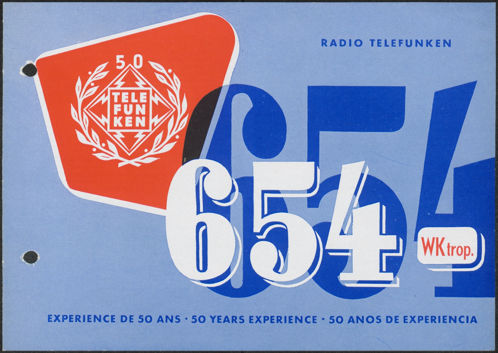 Werbeprospekt: Radio Telefunken 654 WK trop. (Stiftung Deutsches Technikmuseum Berlin CC0)