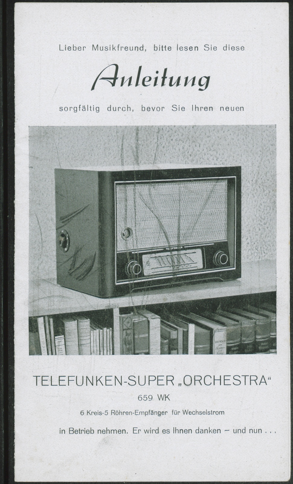 Bedienungsanleitung: Anleitung Telefunken Super Orchestra 659 WK (Stiftung Deutsches Technikmuseum Berlin CC0)
