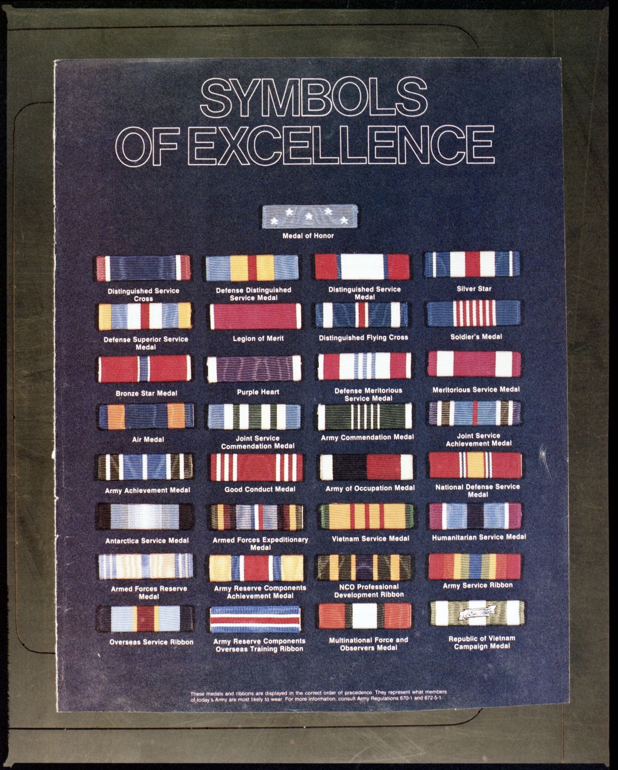 Fotografie: Symbols of Excellence, Bandschnallen der U.S. Army (AlliiertenMuseum/U.S. Army Photograph Public Domain Mark)