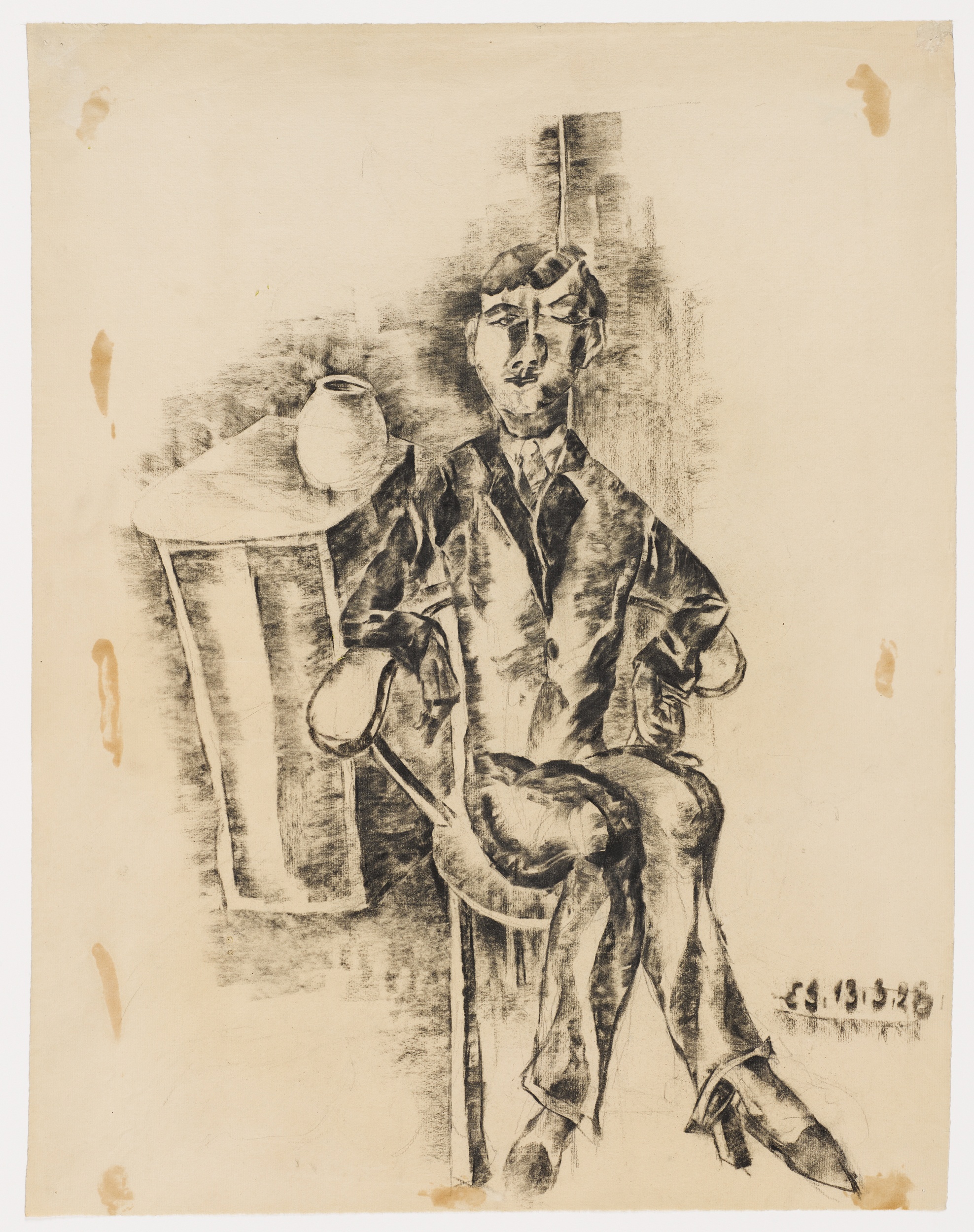 Mann auf einem Stuhl sitzend (Berliner Kabinett e.V. RR-F)