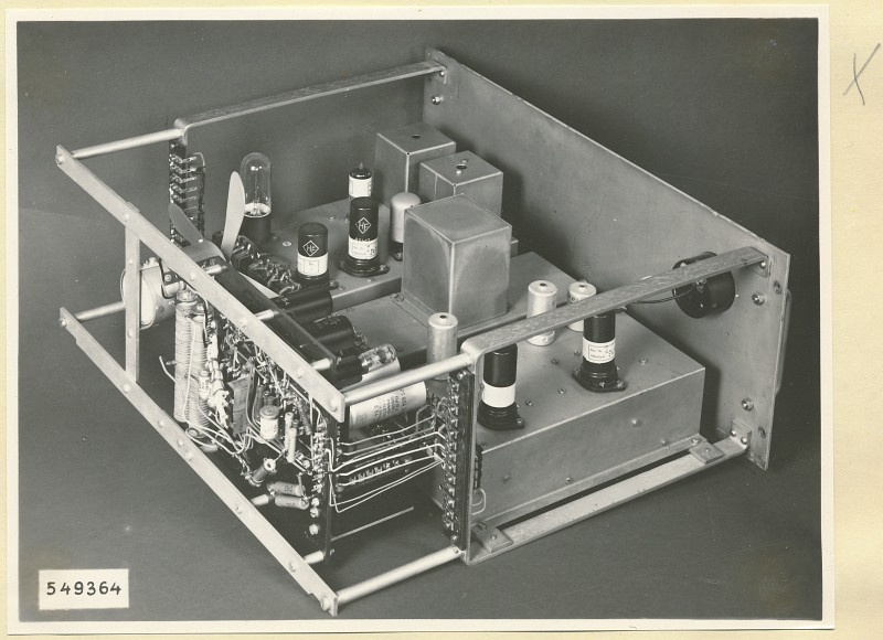 Pegelschreiber, Einschub Typ 06.94002.1,  Modulationsumsetzer, Draufsicht, Foto 1954 (www.industriesalon.de CC BY-SA)
