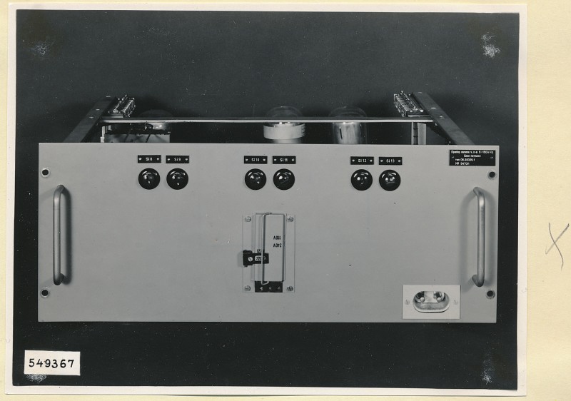 Pegelschreiber, Einschub Typ  06.92029.1,  Netzgerät Frontseite, Foto 1954 (www.industriesalon.de CC BY-SA)
