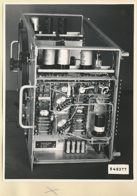 Pegelschreiber, Einschub Typ 06.14003.1, Oszillator Seitenansicht, Foto 1954 (www.industriesalon.de CC BY-SA)