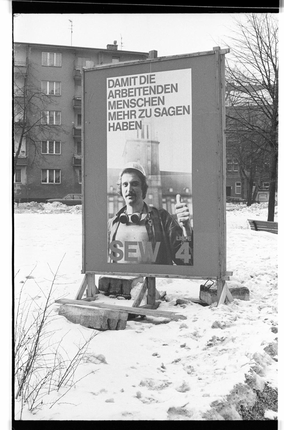 Kleinbildnegative: Wahlplakat SEW, 1979 (Museen Tempelhof-Schöneberg/Jürgen Henschel RR-F)