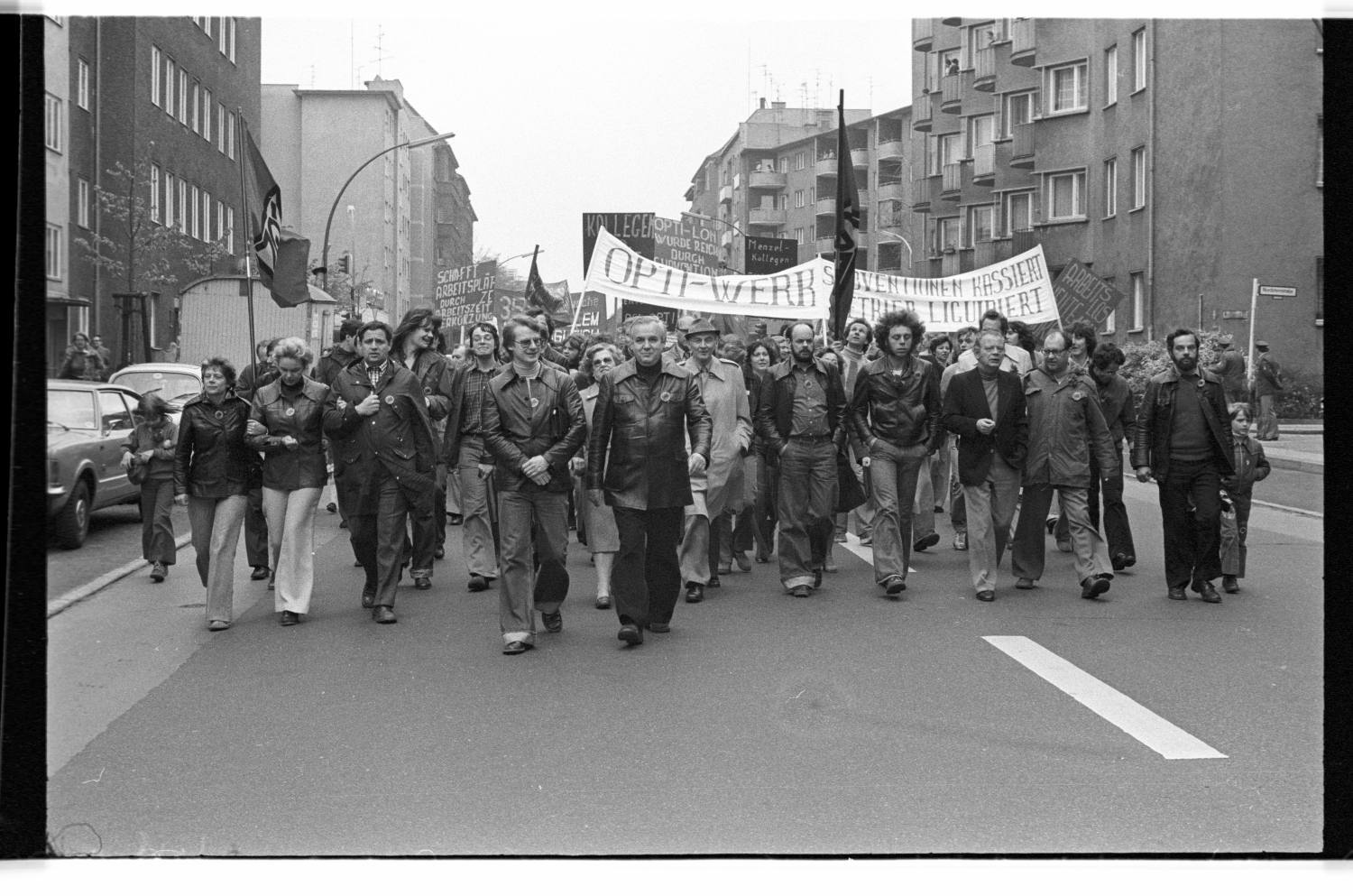 Kleinbildnegative: IGM-Demonstration gegen Entlassungen bei Opti, 1978 (Museen Tempelhof-Schöneberg/Jürgen Henschel RR-F)