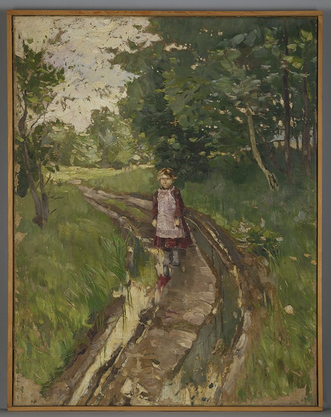 Hagemeister, Karl: Kind auf dem Wege, um 1884 (Stadtmuseum Brandenburg an der Havel Public Domain Mark)