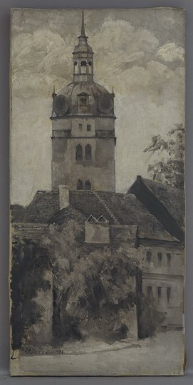 Dammeier, Rudolf : Katharinenkirche (linker Flügel eines Triptychon), 1922 (Stadtmuseum Brandenburg an der Havel Public Domain Mark)