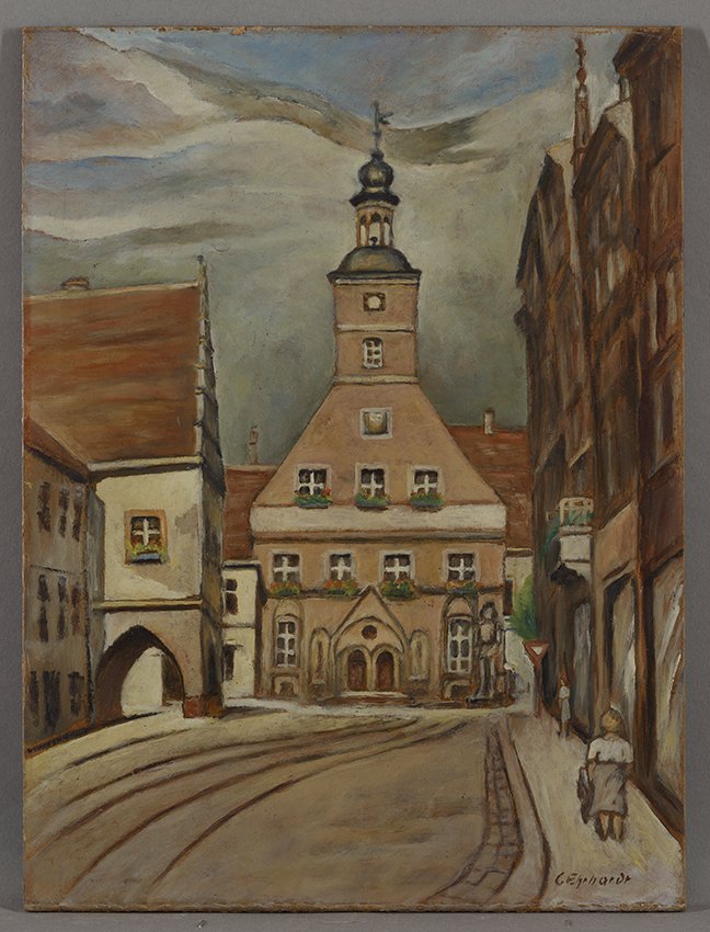Ehrhardt, Curt: Neustädter Rathaus und Kurfürstenhaus von der Steinstraße aus gesehen, wohl 1945-1949 (Stadtmuseum Brandenburg an der Havel Public Domain Mark)