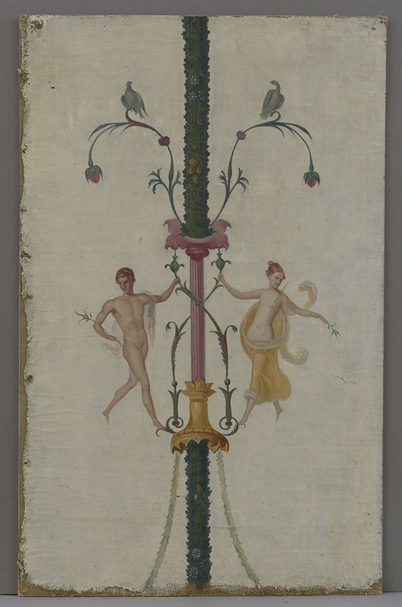 Unbekannt: Allegorie auf die eheliche Liebe (im pompejanischen Stil), um 1850 (Stadtmuseum Brandenburg an der Havel Public Domain Mark)