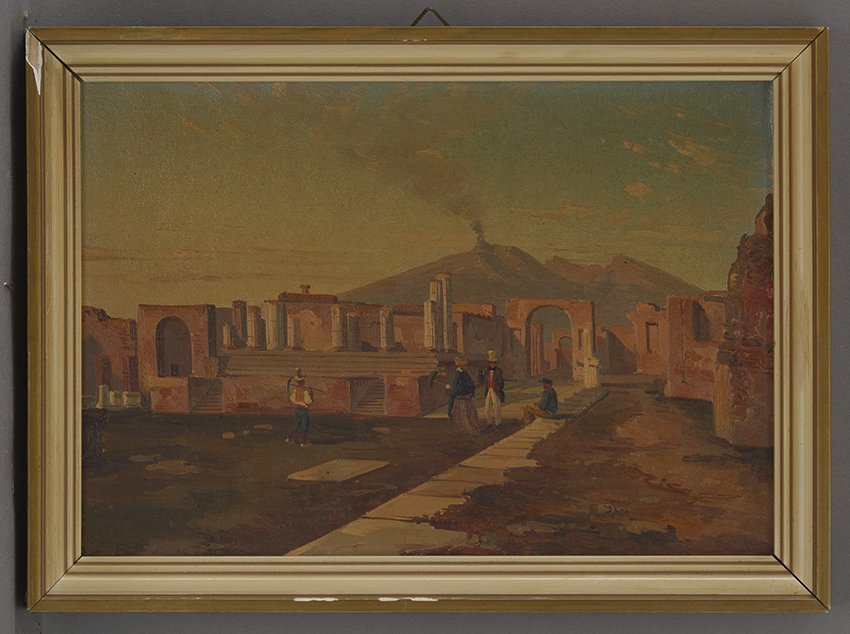Italienisch, Ruinen von Pompeji, 2. Hälfte 19. Jahrhundert (Stadtmuseum Brandenburg an der Havel Public Domain Mark)