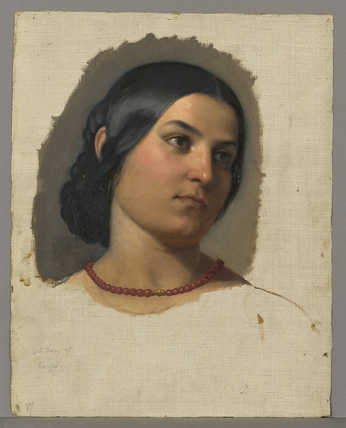 Metz, Gustav: Porträtstudie einer jungen Italienerin, 1847 (Stadtmuseum Brandenburg an der Havel Public Domain Mark)