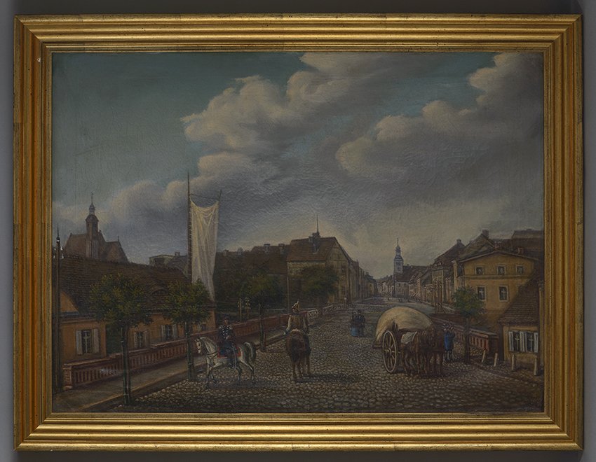 Spiecker, Heinrich Ferdinand: Annenstraße mit Neustädter Rathaus, um 1845 (Stadtmuseum Brandenburg an der Havel Public Domain Mark)