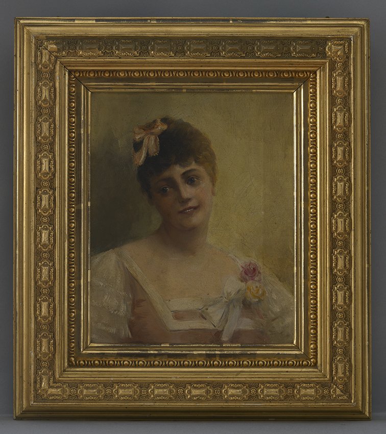 Münchener Maler: Porträt einer jungen Frau, um 1890 (Stadtmuseum Brandenburg an der Havel Public Domain Mark)