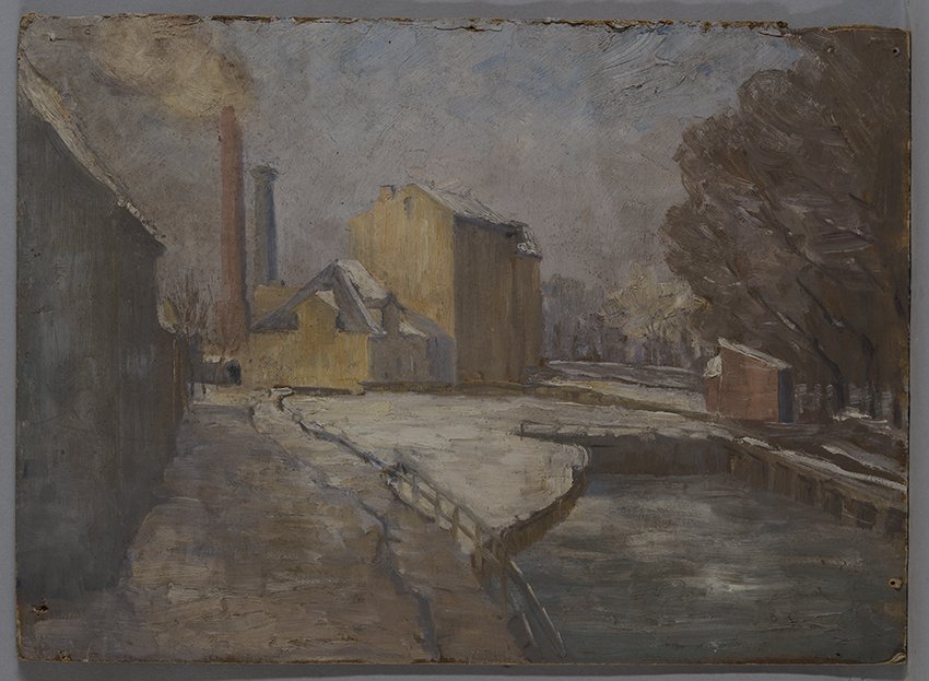 Brandenburger Maler: Schleusenkanal, Anfang 20. Jahrhundert (Stadtmuseum Brandenburg an der Havel Public Domain Mark)