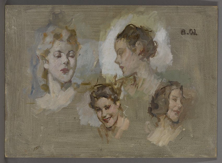 Wennerberg, Brynolf: Studie von vier Frauenköpfen, um 1940 (Stadtmuseum Brandenburg an der Havel Public Domain Mark)