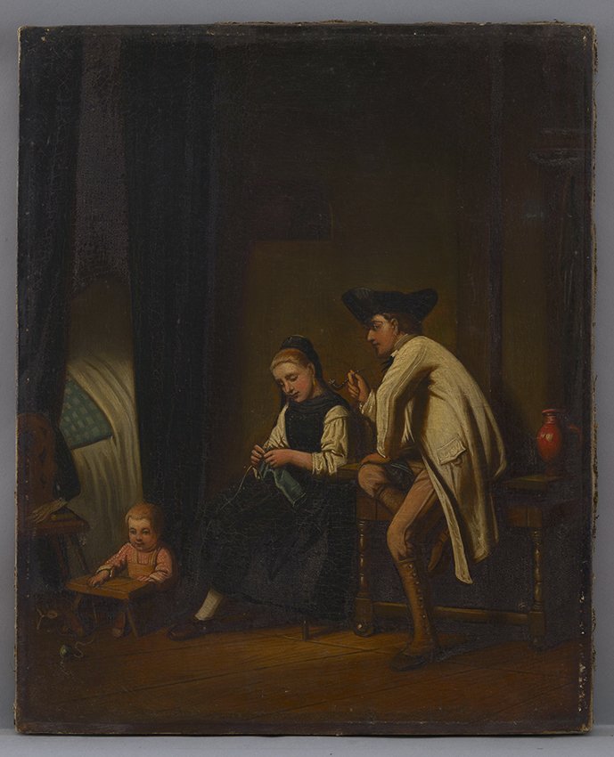 Unbekannt: Heiratsantrag bei einer Witwe, vor 1722? (Stadtmuseum Brandenburg an der Havel Public Domain Mark)