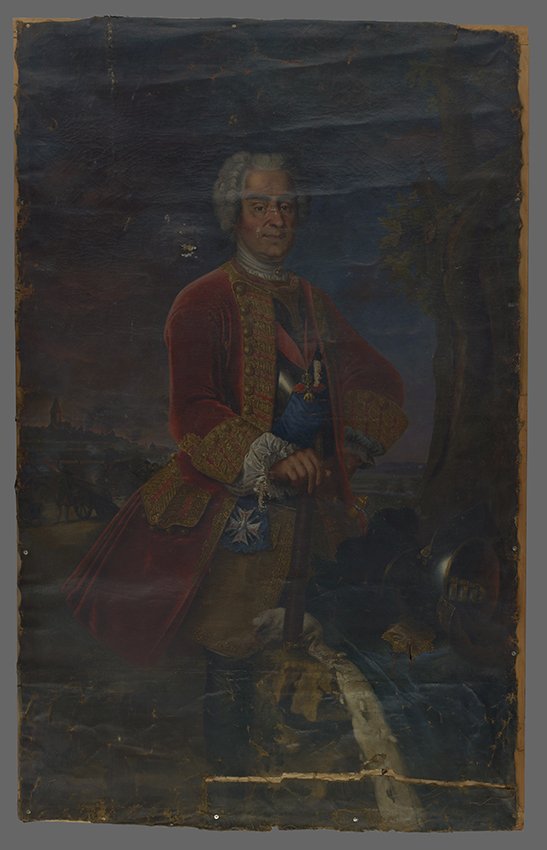 Silvestre, Louis de (Kopie nach): Porträt König August II. als Feldherr, um 1736 (Stadtmuseum Brandenburg an der Havel Public Domain Mark)