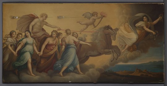 Reni, Guido (nach): Ein Gott mit Gefolge über den Wolken fahrend, um 1860 (Stadtmuseum Brandenburg an der Havel Public Domain Mark)