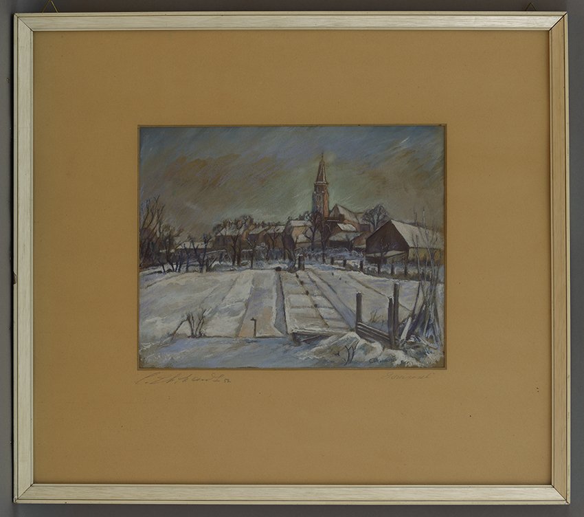 Ehrhardt, Curt: Brandenburger Dom im Winter, 1952 (Stadtmuseum Brandenburg an der Havel Public Domain Mark)