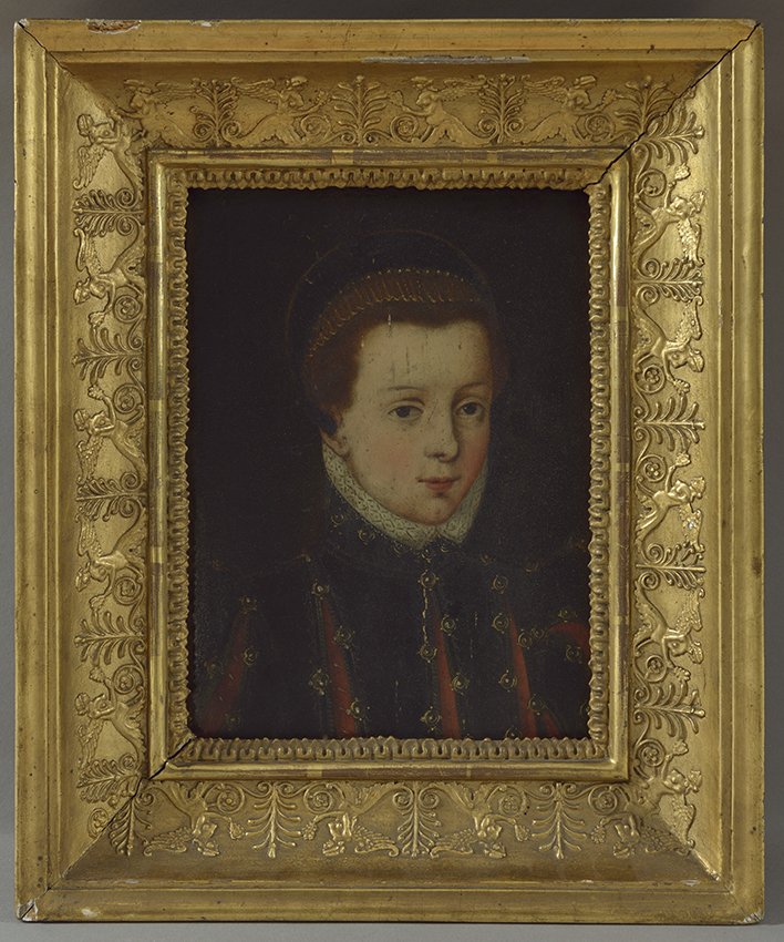 Französisch: Kopf einer jungen Dame, 2. Hälfte 16. Jahrhundert (Stadtmuseum Brandenburg an der Havel Public Domain Mark)