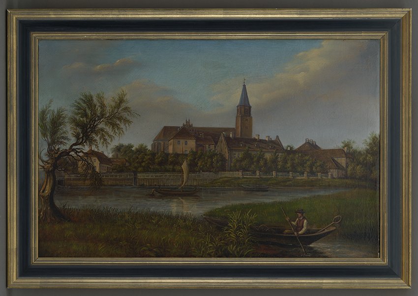 Brandenburger Maler: Dom über die Havel vom Grillendamm, um 1850 (Stadtmuseum Brandenburg an der Havel Public Domain Mark)