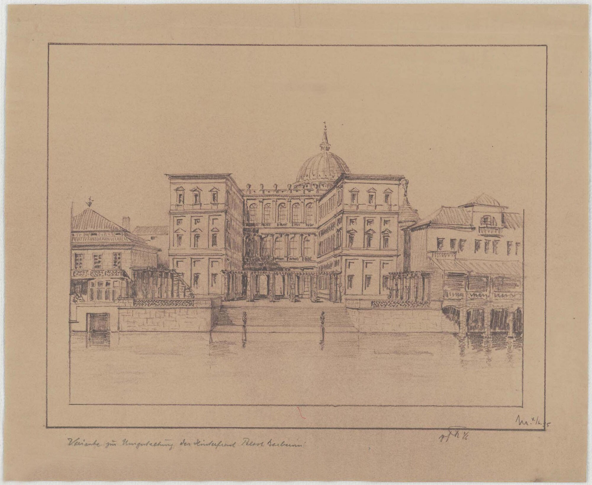 Entwurf zum Umbau der Hofseite des Palastes Barberini (Potsdam Museum - Forum für Kunst und Geschichte CC BY-NC-SA)