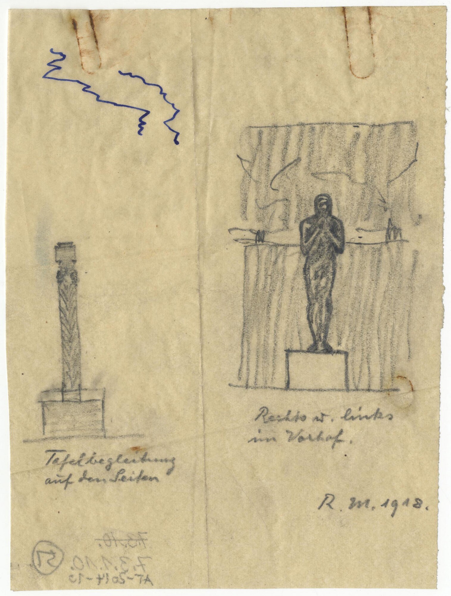 Entwurf zu Ausstattungen des Kriegerfriedhofs Potsdam (Potsdam Museum - Forum für Kunst und Geschichte CC BY-NC-SA)