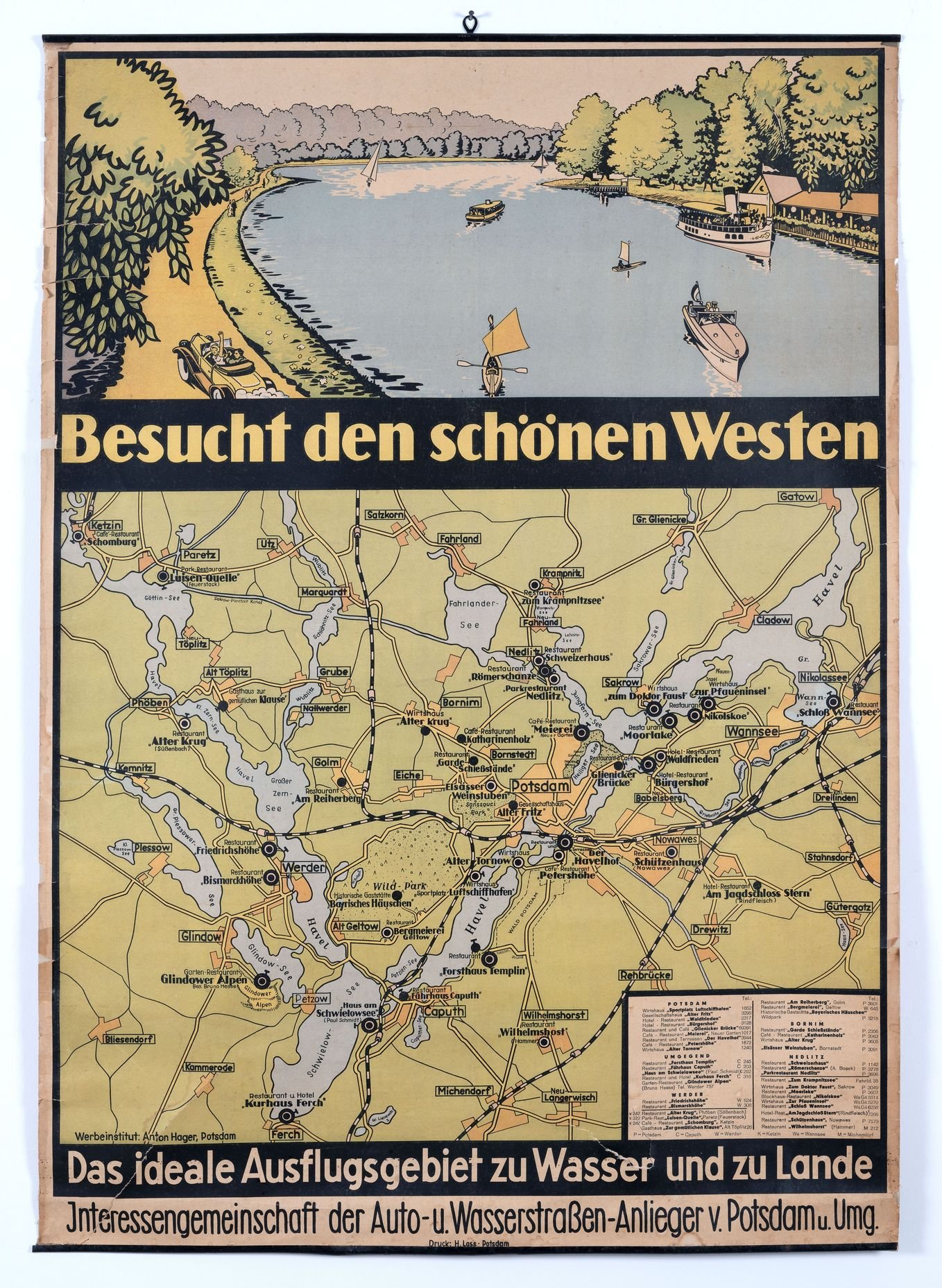Landkarte und Plakat "Besucht den schönen Westen" (Potsdam Museum - Forum für Kunst und Geschichte CC BY-NC-SA)
