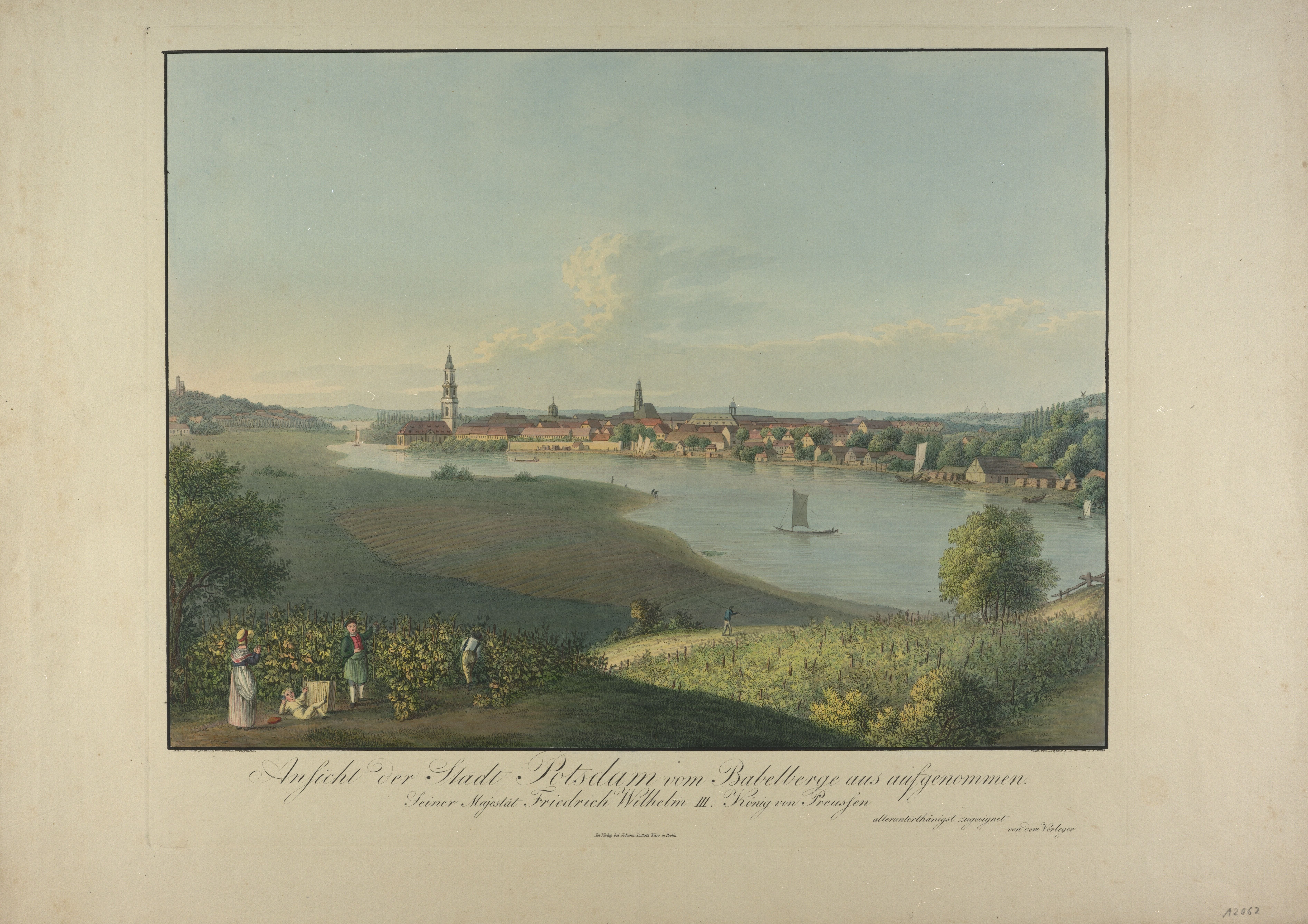 Blick auf die Havel und den östlichen Teil der Stadt Potsdam von Babelsberg (Potsdam Museum - Forum für Kunst und Geschichte CC BY-NC-SA)