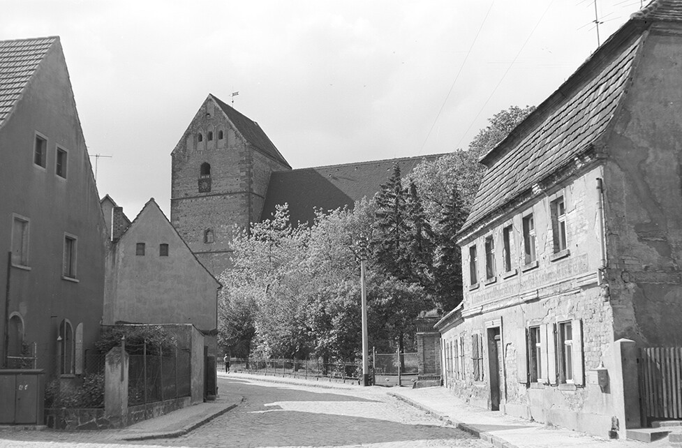 Belgern, Ortsansicht 3 mit Kirche (Heimatverein "Alter Krug" Zossen e.V. CC BY-NC-SA)